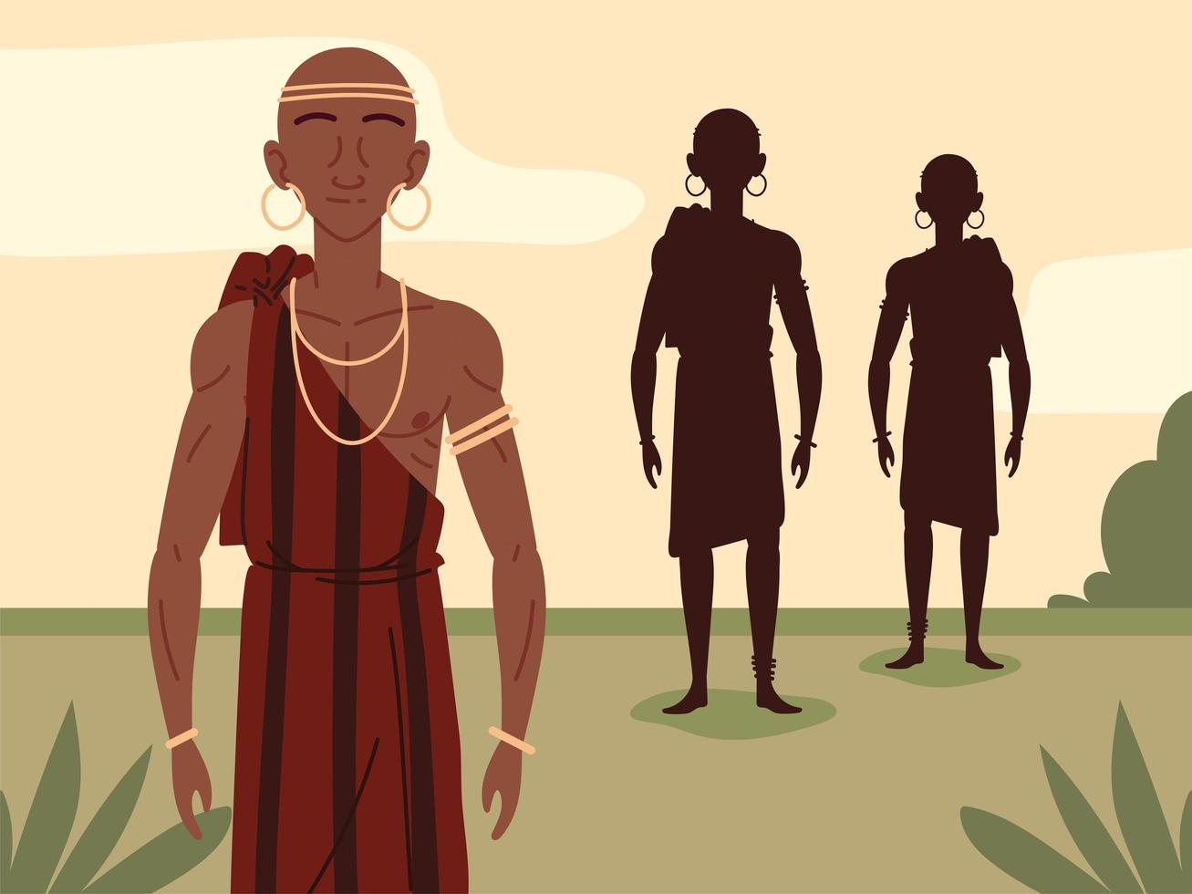 aboriginal african men vector