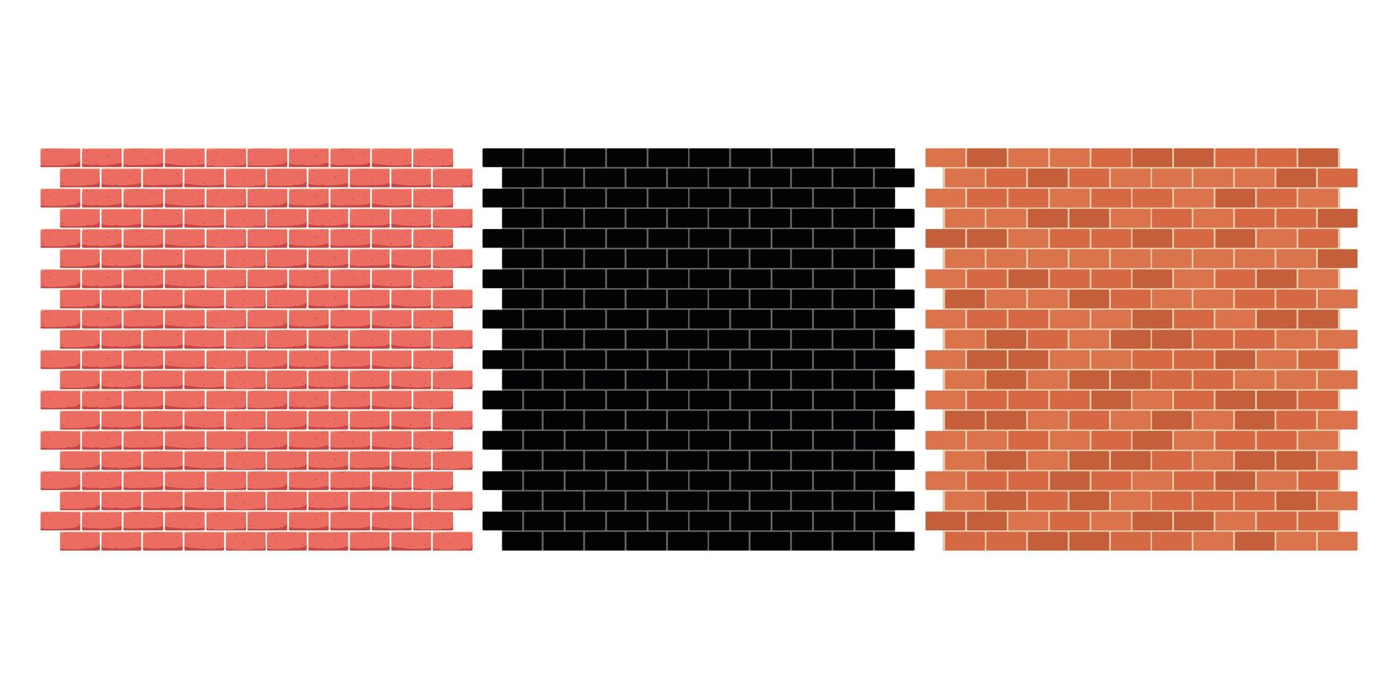 set of brick walls vector