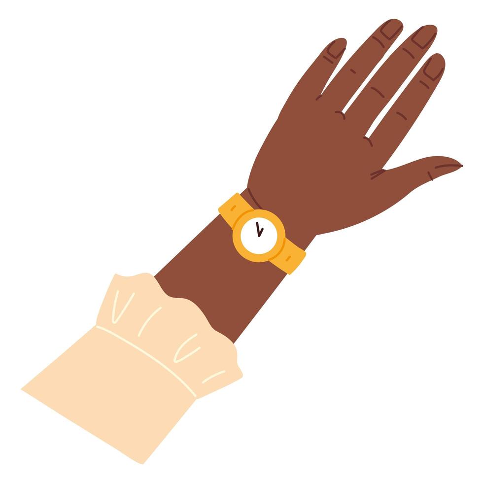 afro hand with watch vector