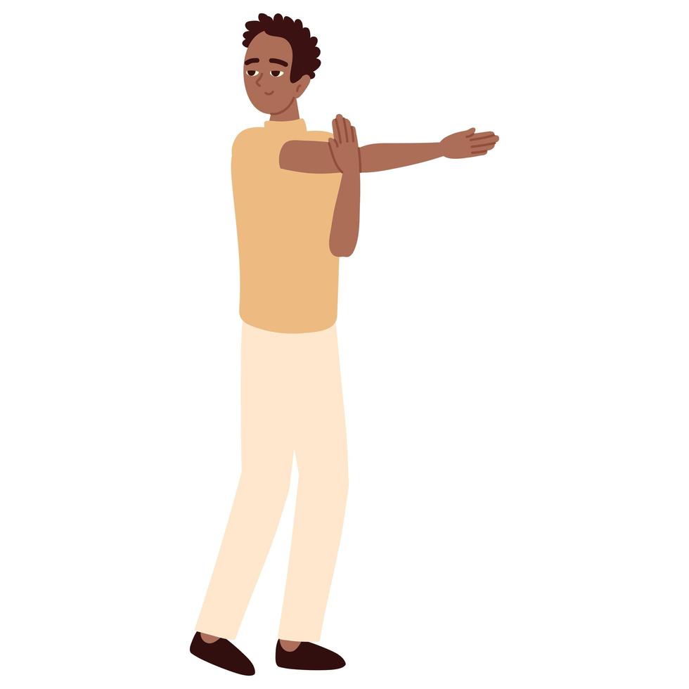 man stretching shoulder vector