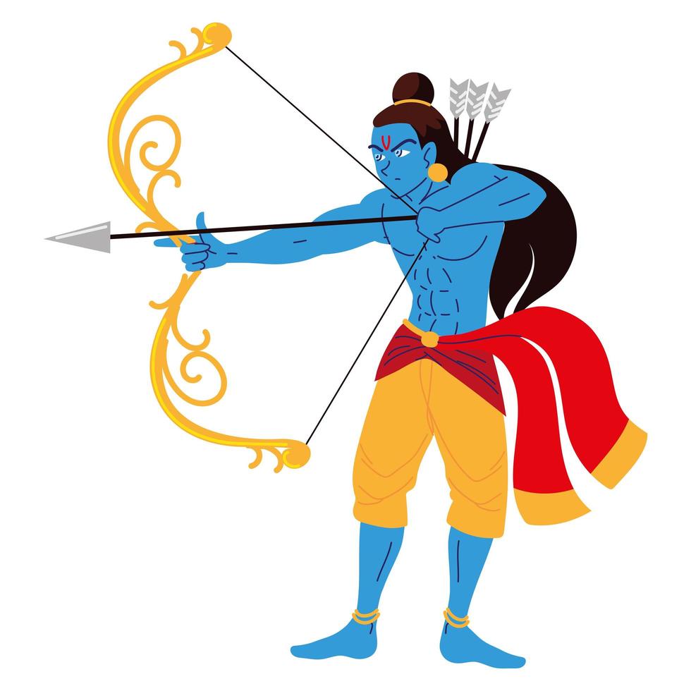 hindu mythology lord rama vector