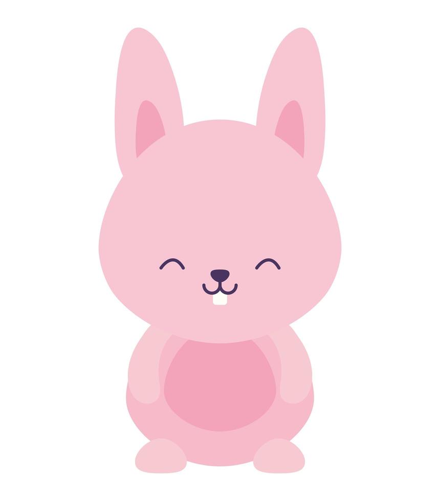 cute pink rabbit vector