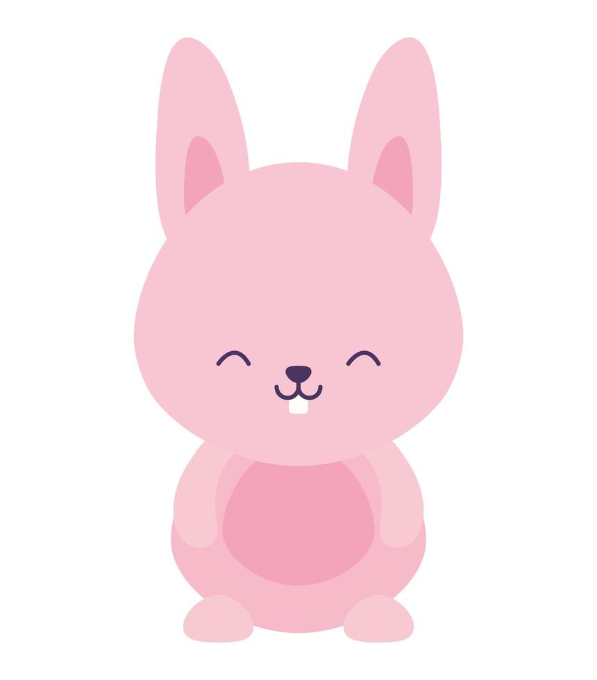 cute pink rabbit vector