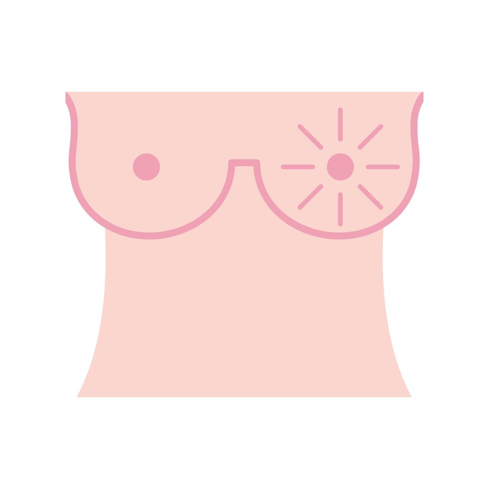 breast female flat style icon vector design