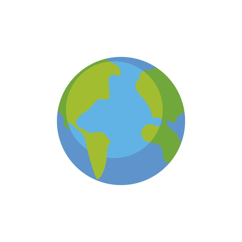 world planet map icon isolated and flat image vector