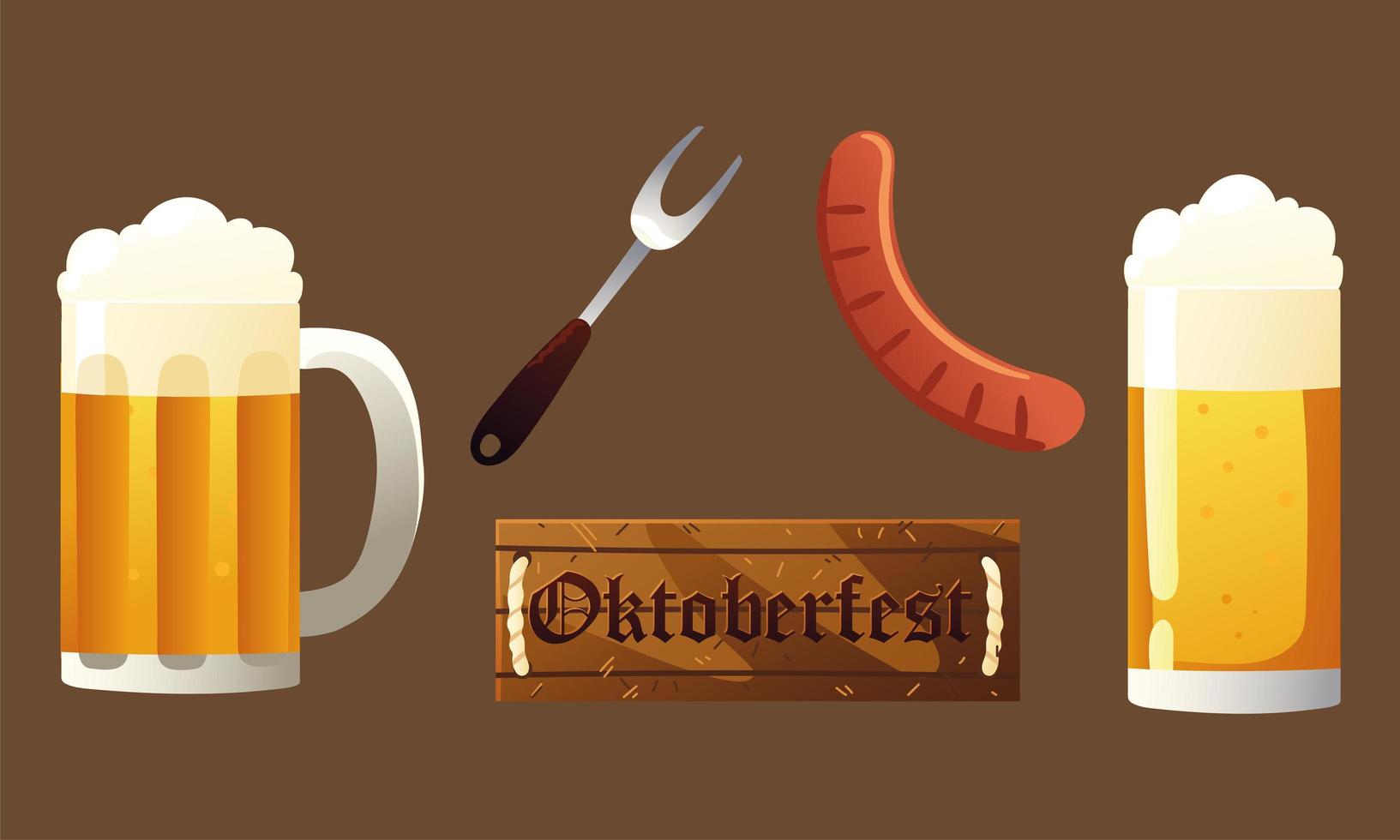 conjunto de celebración de oktoberfest vector