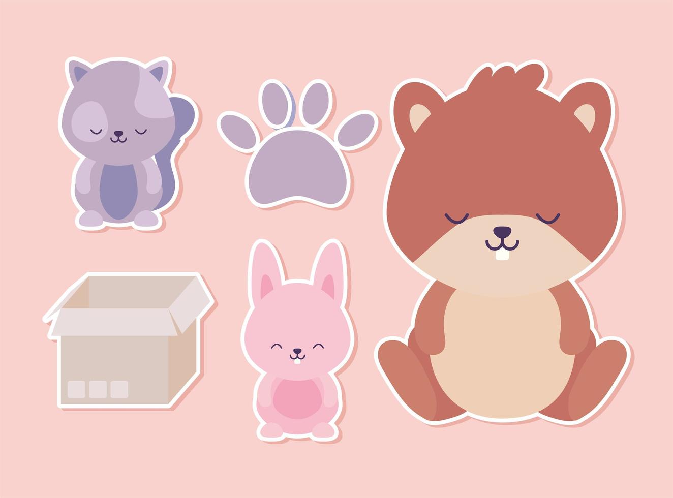 nice pets items vector