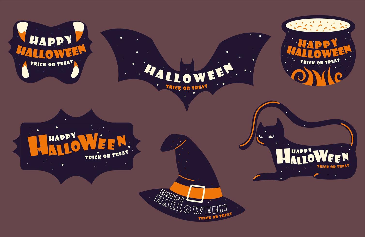 happy halloween words vector