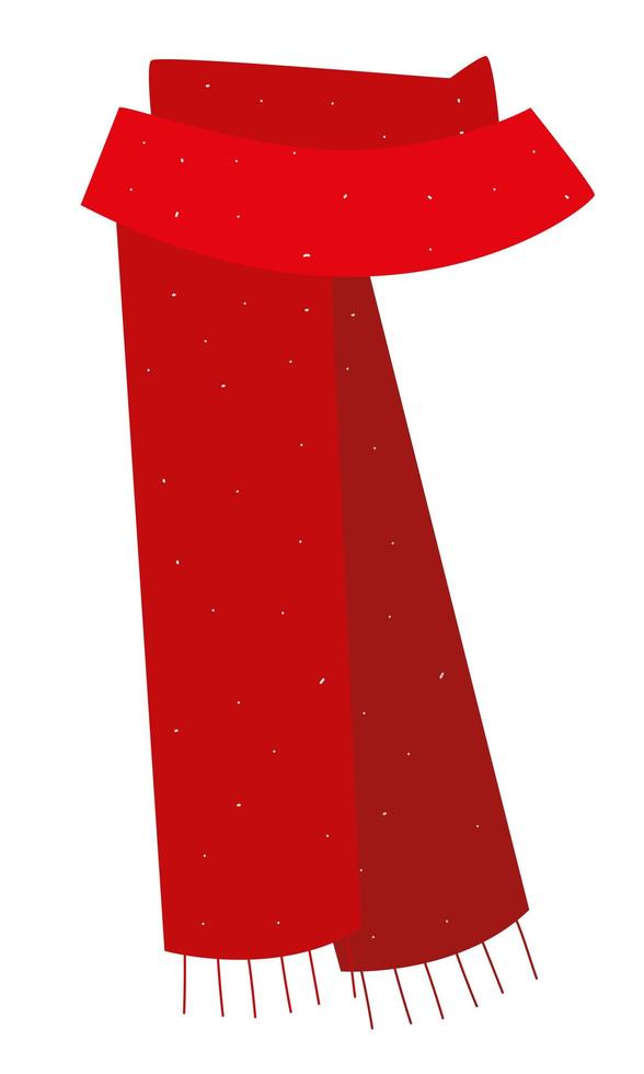 bufanda roja cálida invierno ornamento icono diseño aislado vector