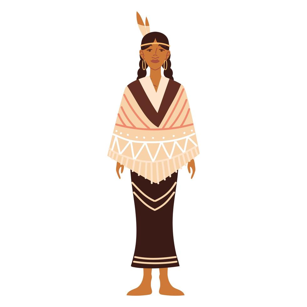 native female indigenous vector