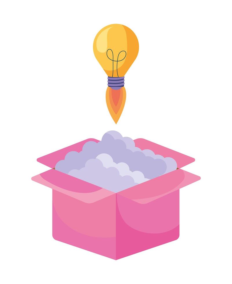 box and lightbulb vector