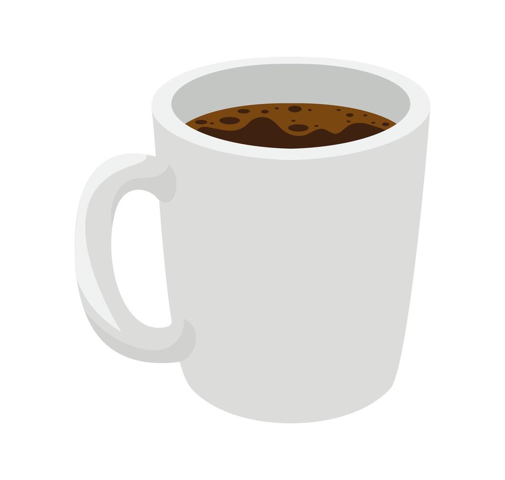 cup of dark coffee in white background vector