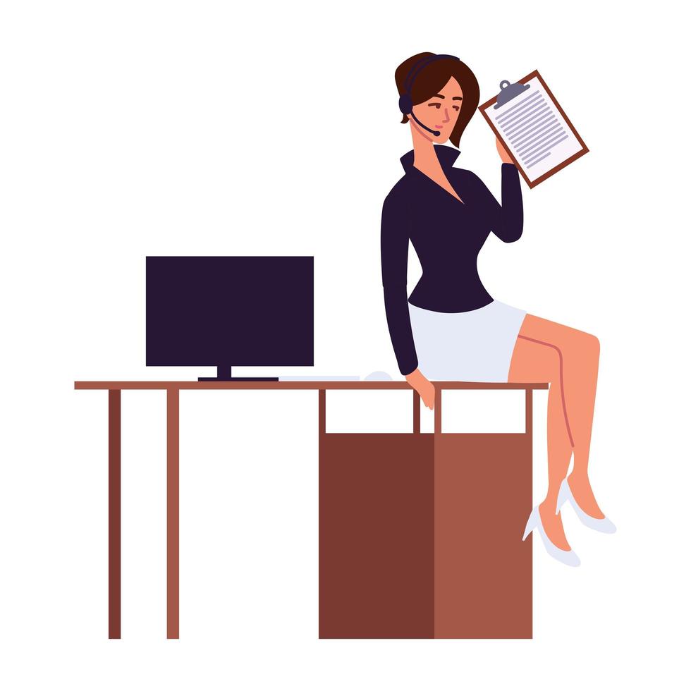 woman personal assitant working vector