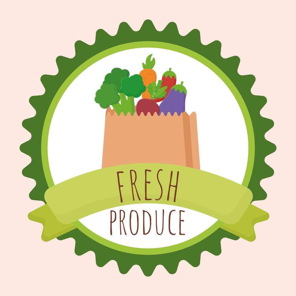 insignia de productos frescos vector