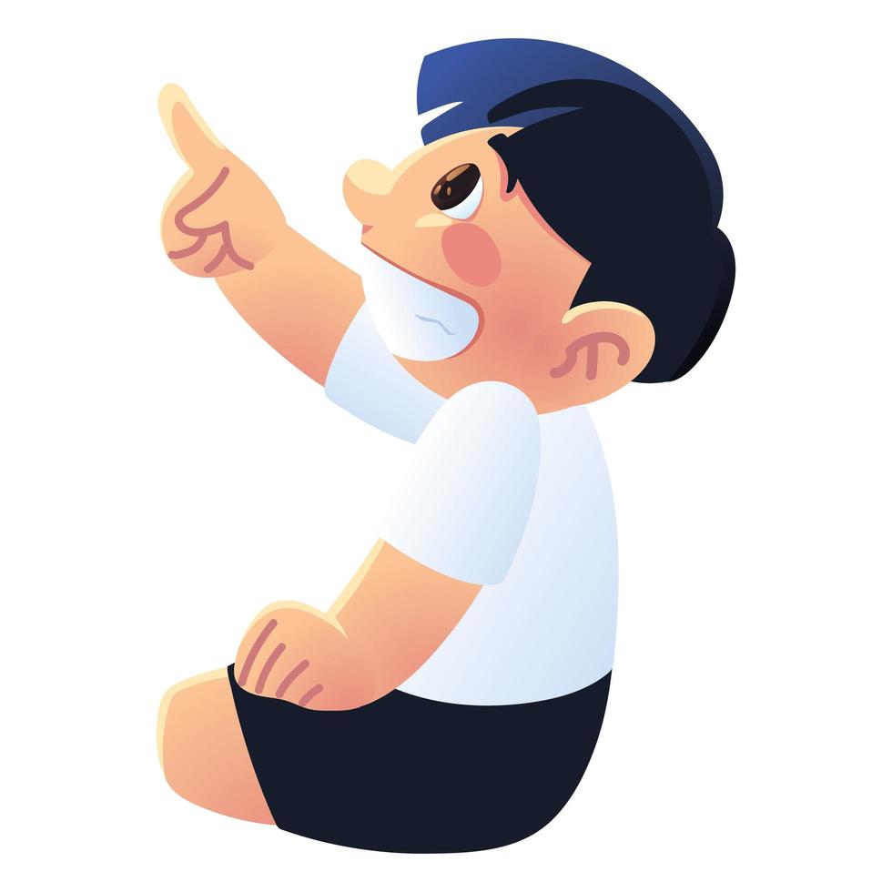 cute boy smiling vector