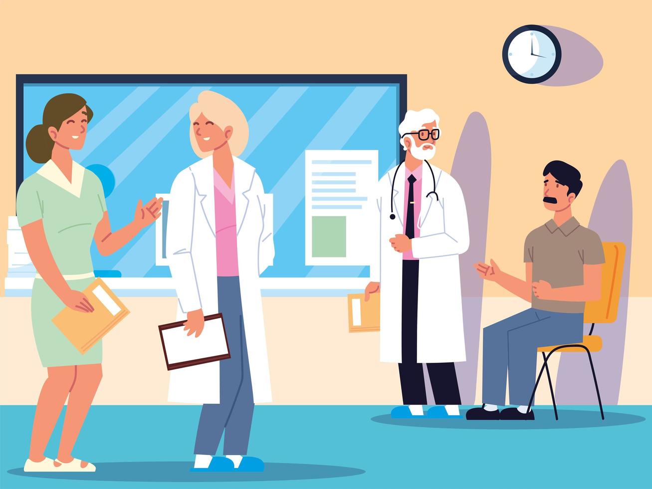 consultation doctor and patients vector