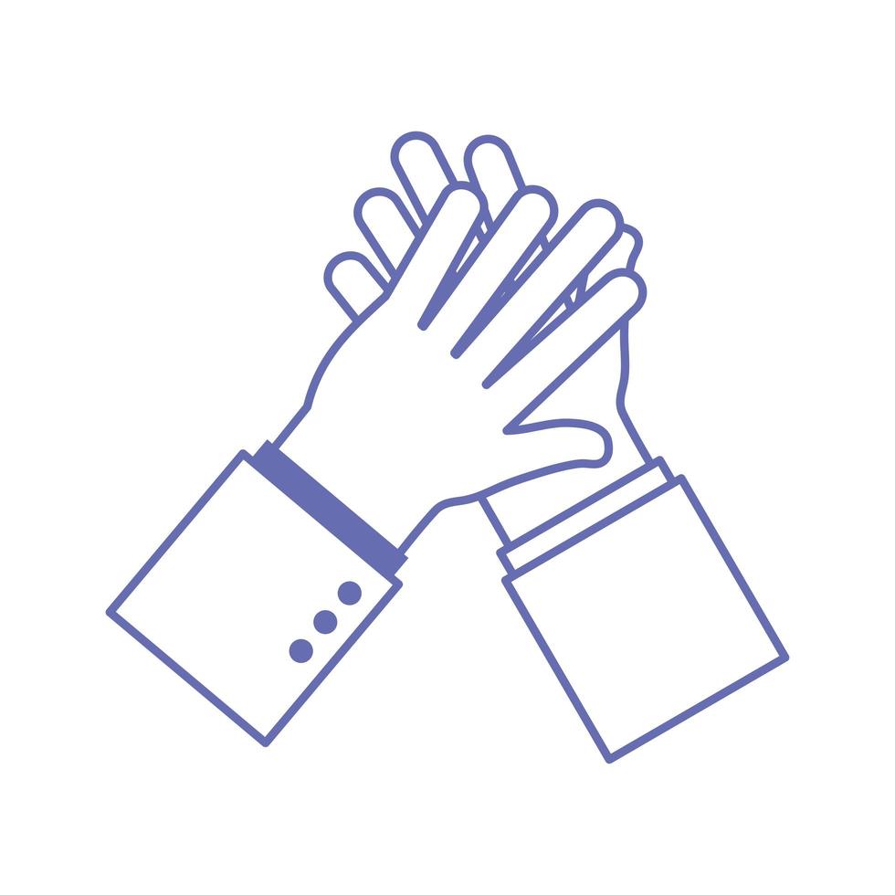 applause hand sign language line and fill style icon vector design