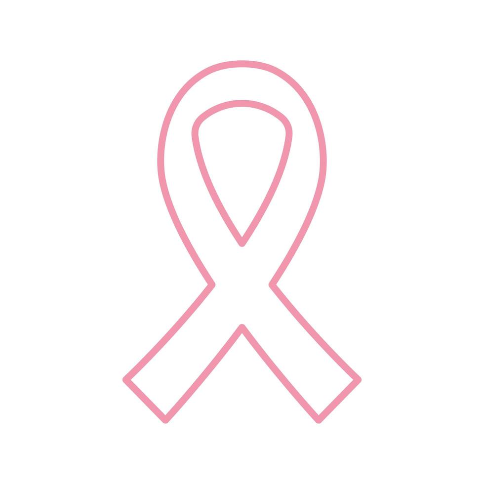 breast cancer ribbon line style icon vector design