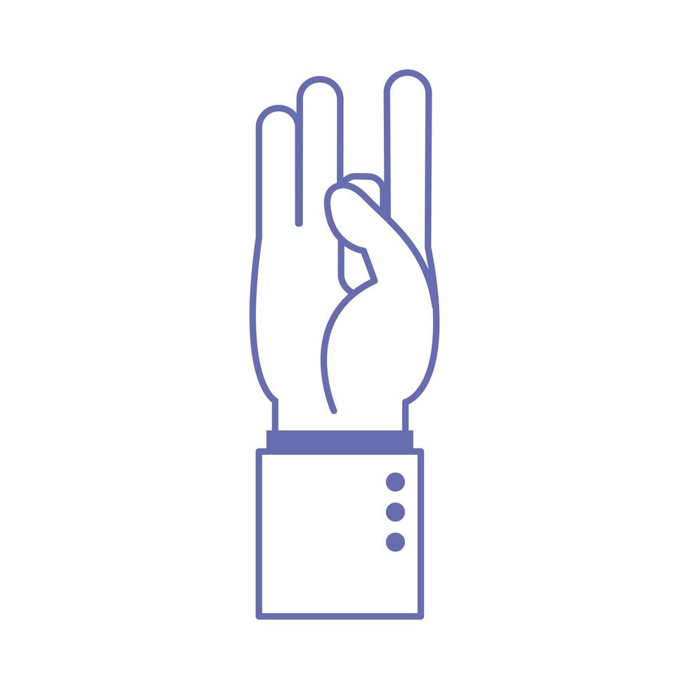 eight hand sign language line and fill style icon vector design