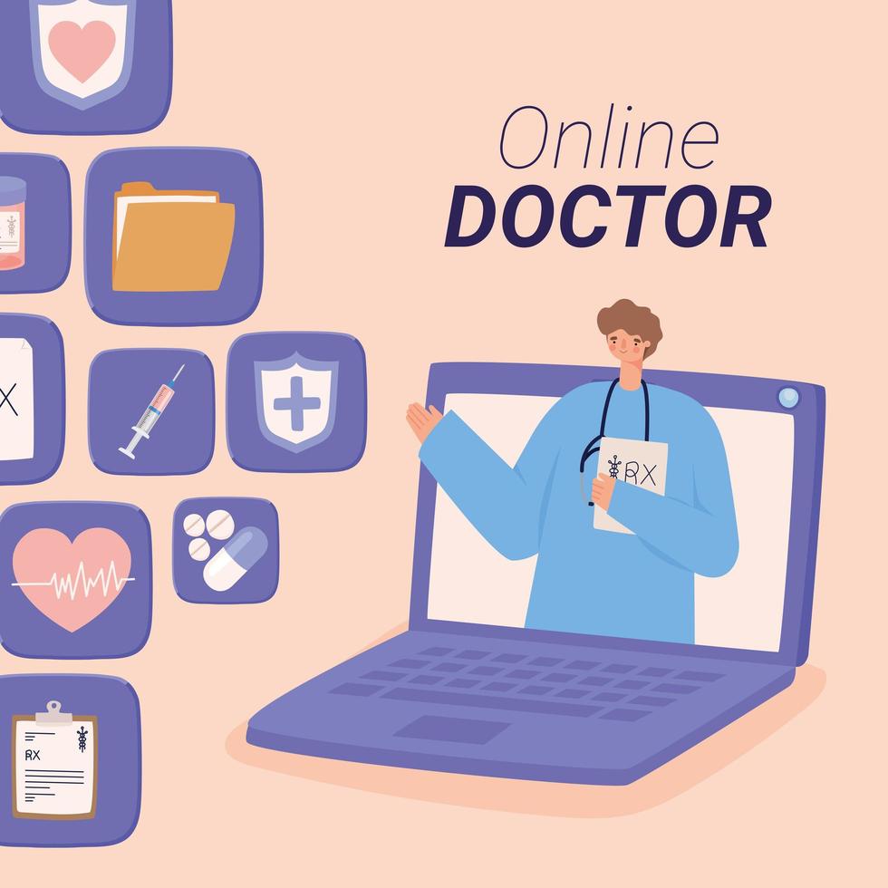 online doctor design vector