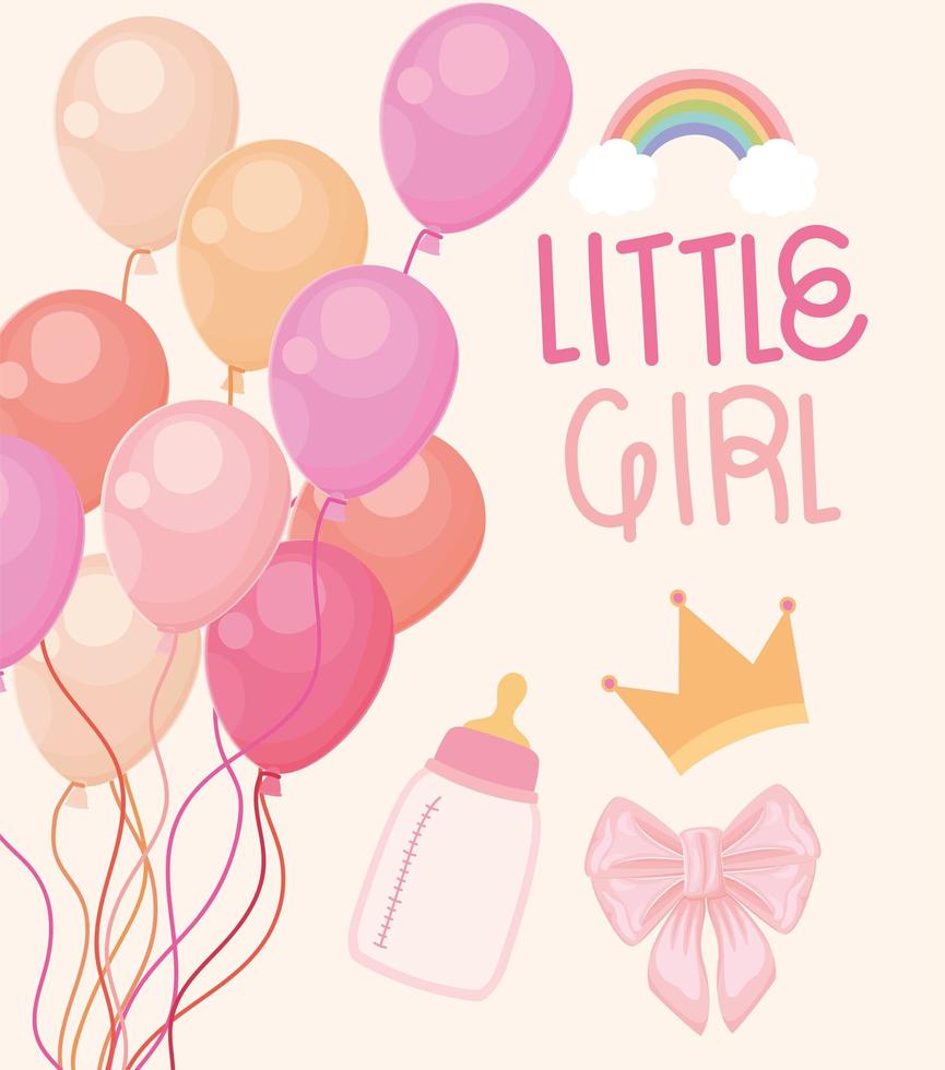 little girl card vector