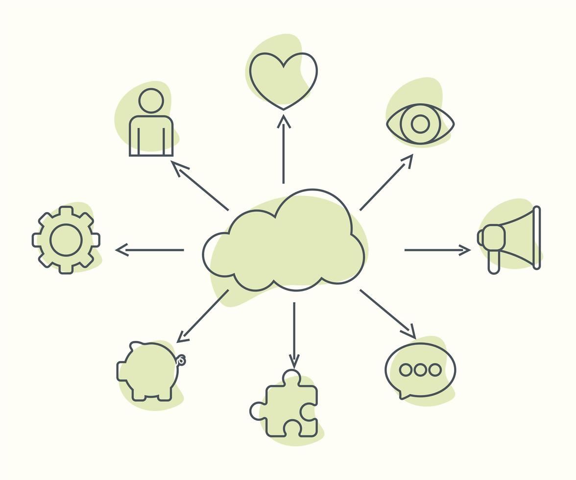 cloud and items vector