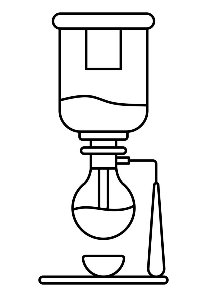 syphon vacumm pot on a white background vector