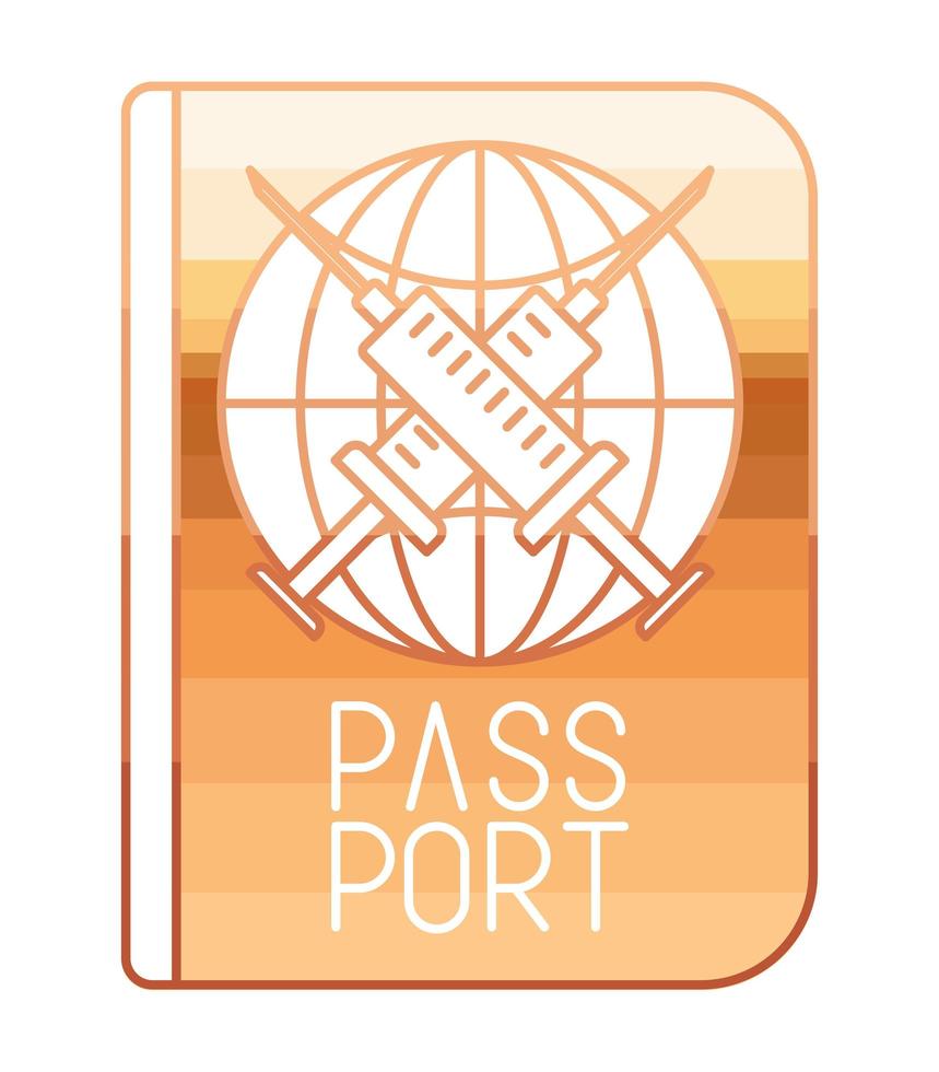 dibujo de pasaporte médico dorado vector