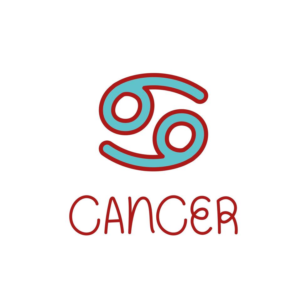 Ilustración de símbolo de signo de cáncer vector