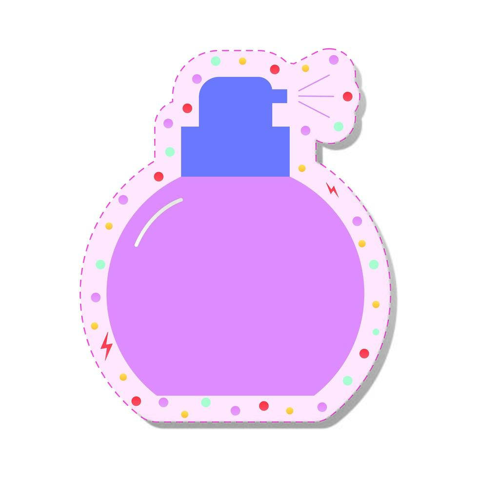 pink bottle of parfum stickers vector