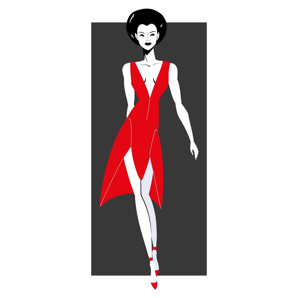 mujer elegante caminando vector