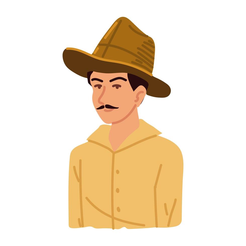 hombre con sombrero vector