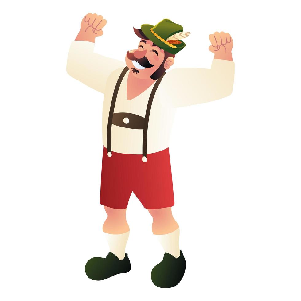 bavarian man in traditional felt hat vector