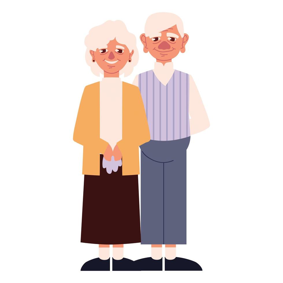 linda pareja de abuelos vector