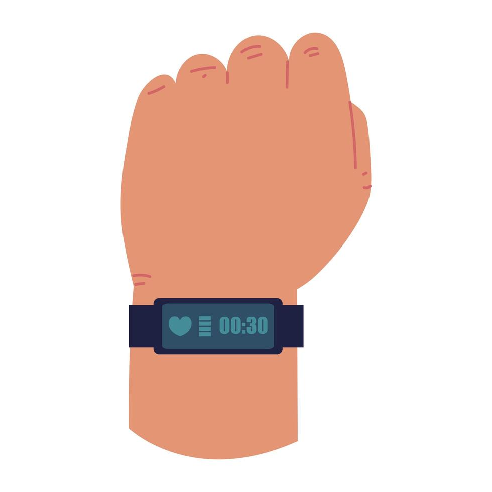 hand with wearable health vector