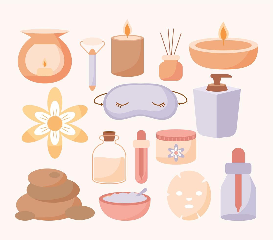 bonitos iconos de spa vector