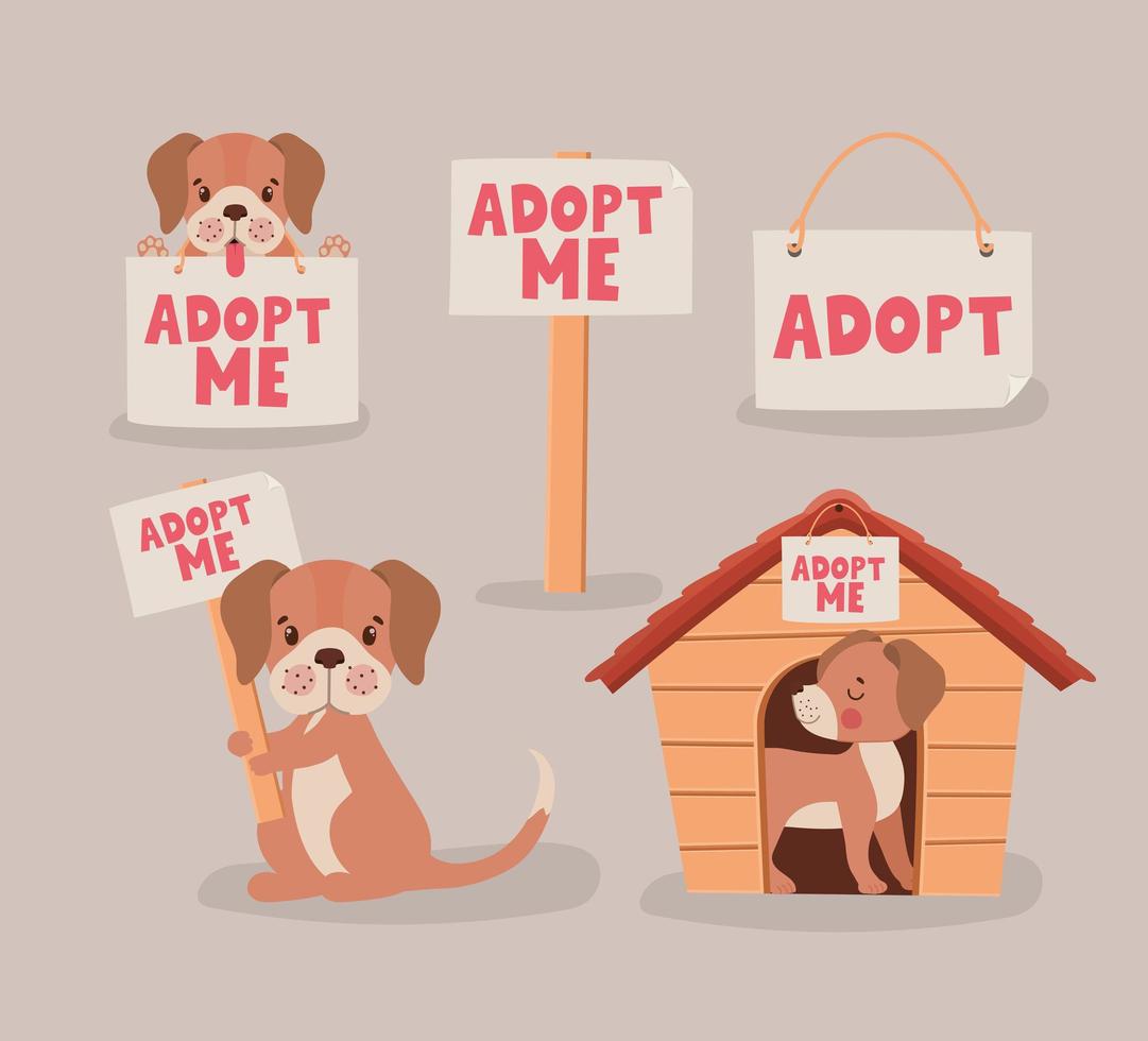 item to adopt puppies vector