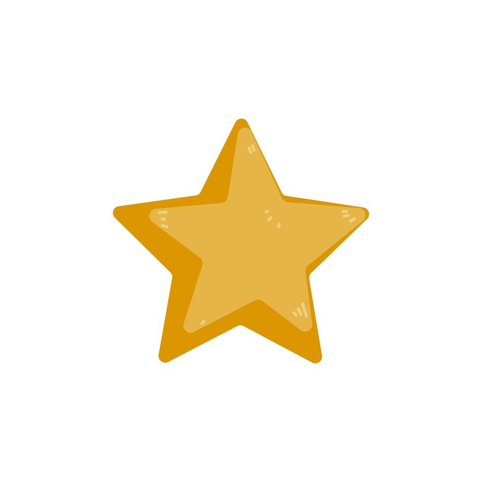 icono de adorno de estrella de oro fondo blanco vector