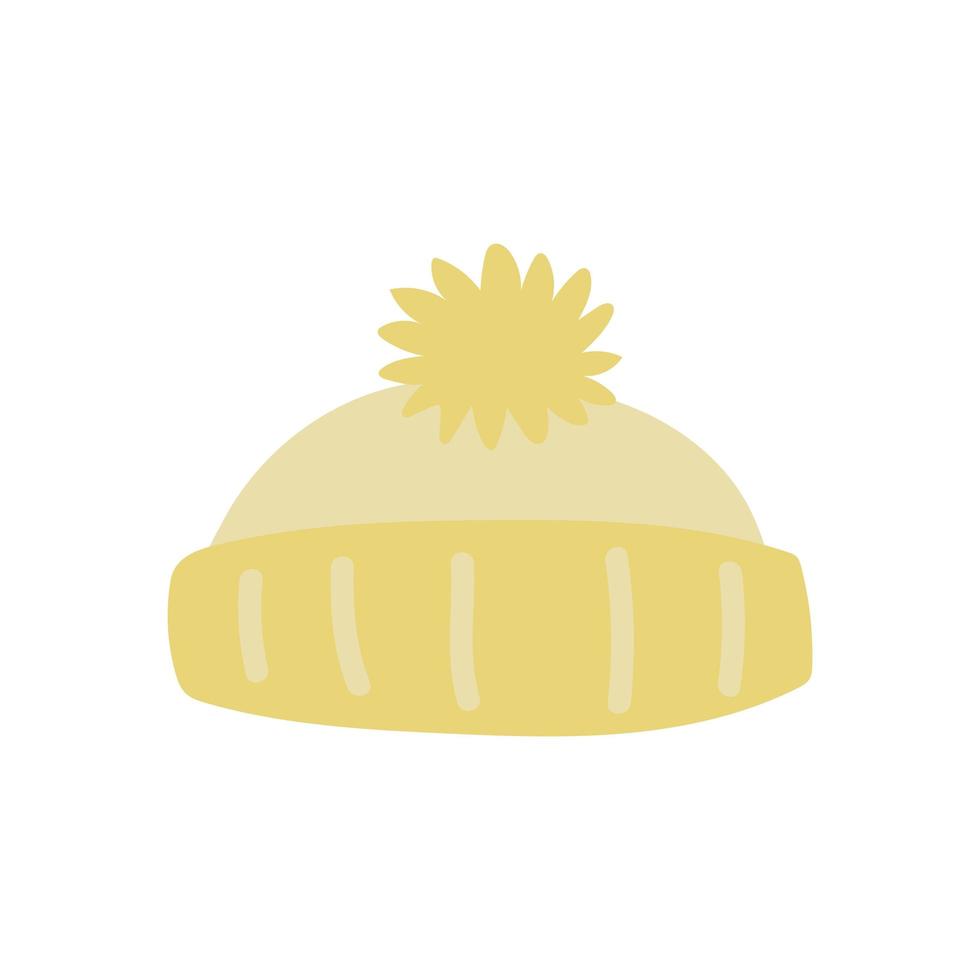 knitted hat warm accessory icon white background vector