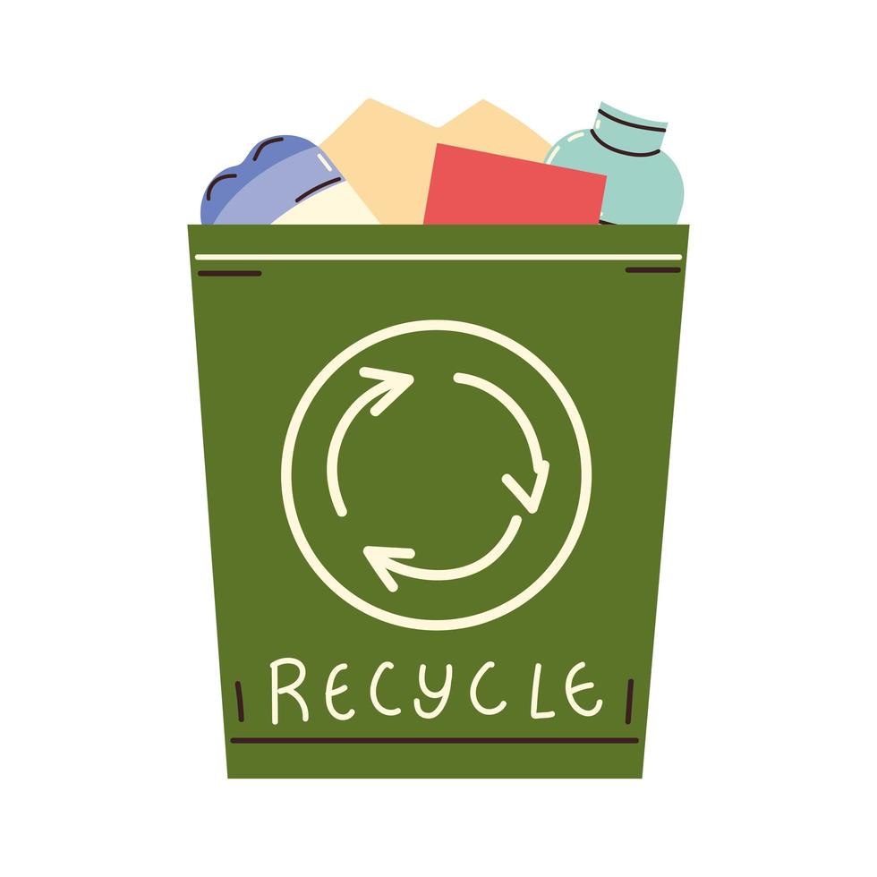 recycle bin with waste vector