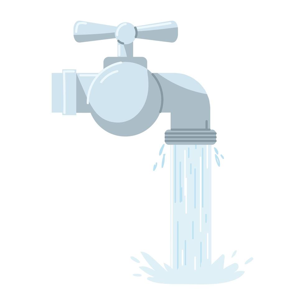 faucet with water vector