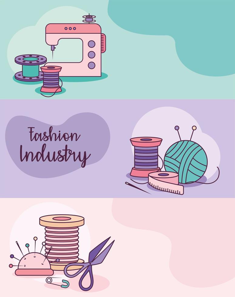 fashion industry cards vector