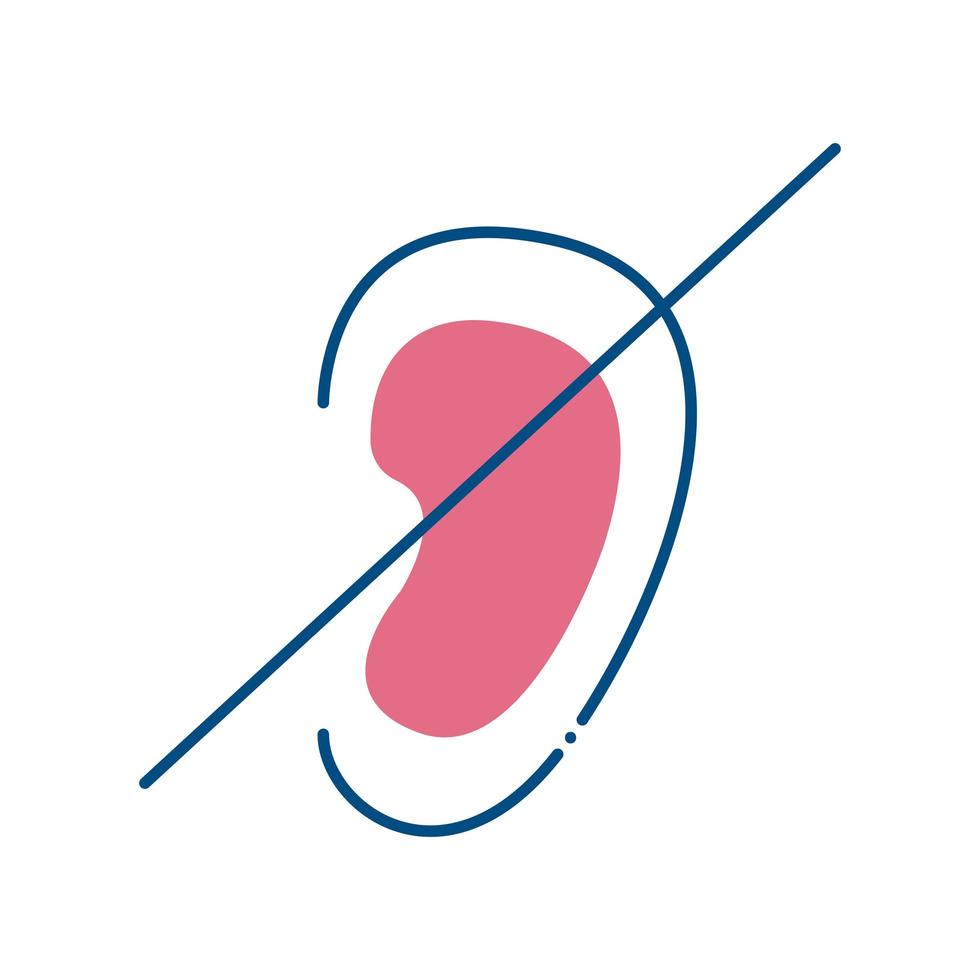 deaf ear line style icon vector design