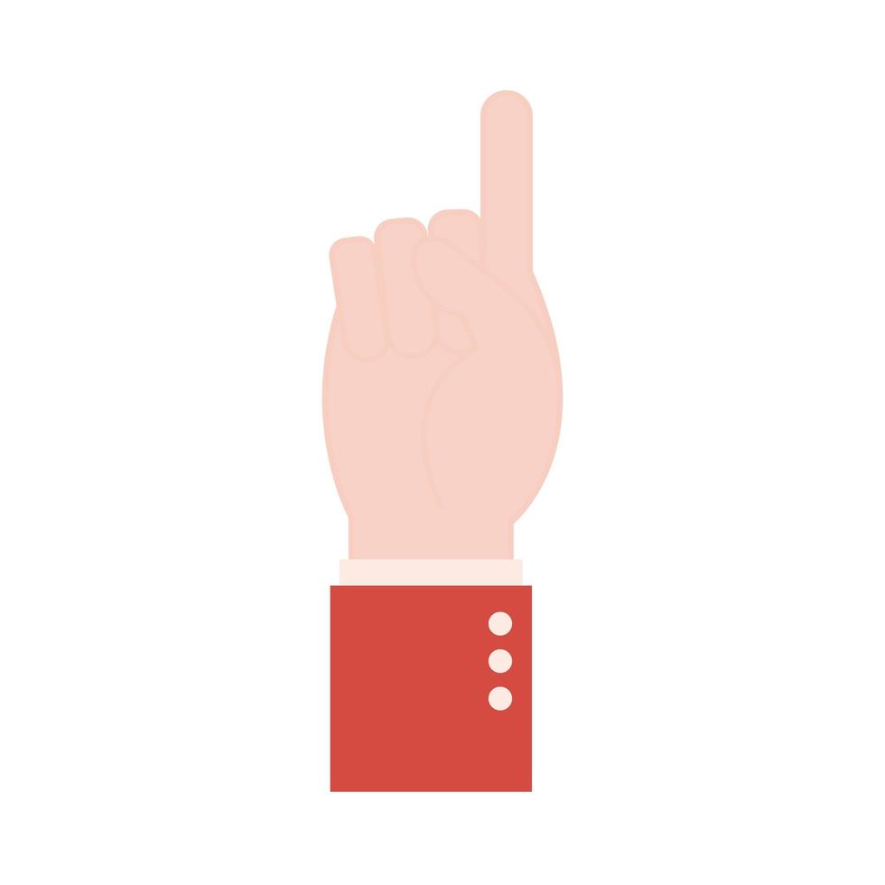 d lenguaje de señas de mano diseño de vector de icono de estilo plano