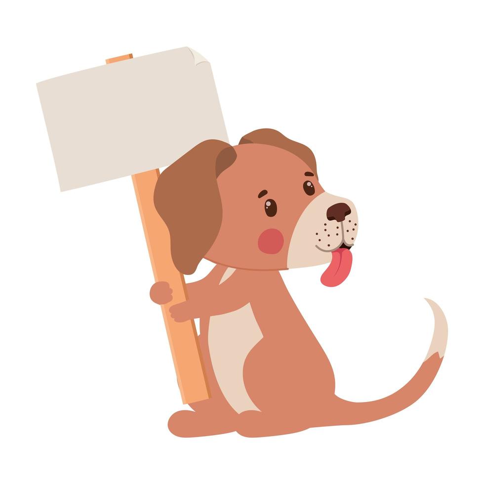 puppy holding a banner vector