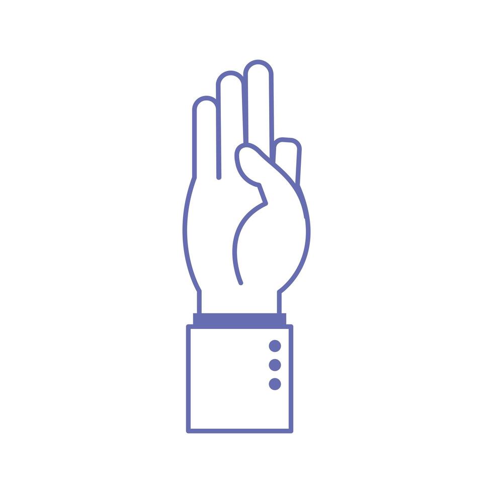 nine hand sign language line and fill style icon vector design