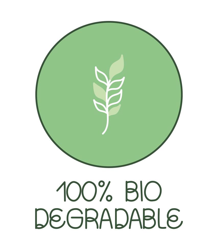 one hundred percent biodegradable vector