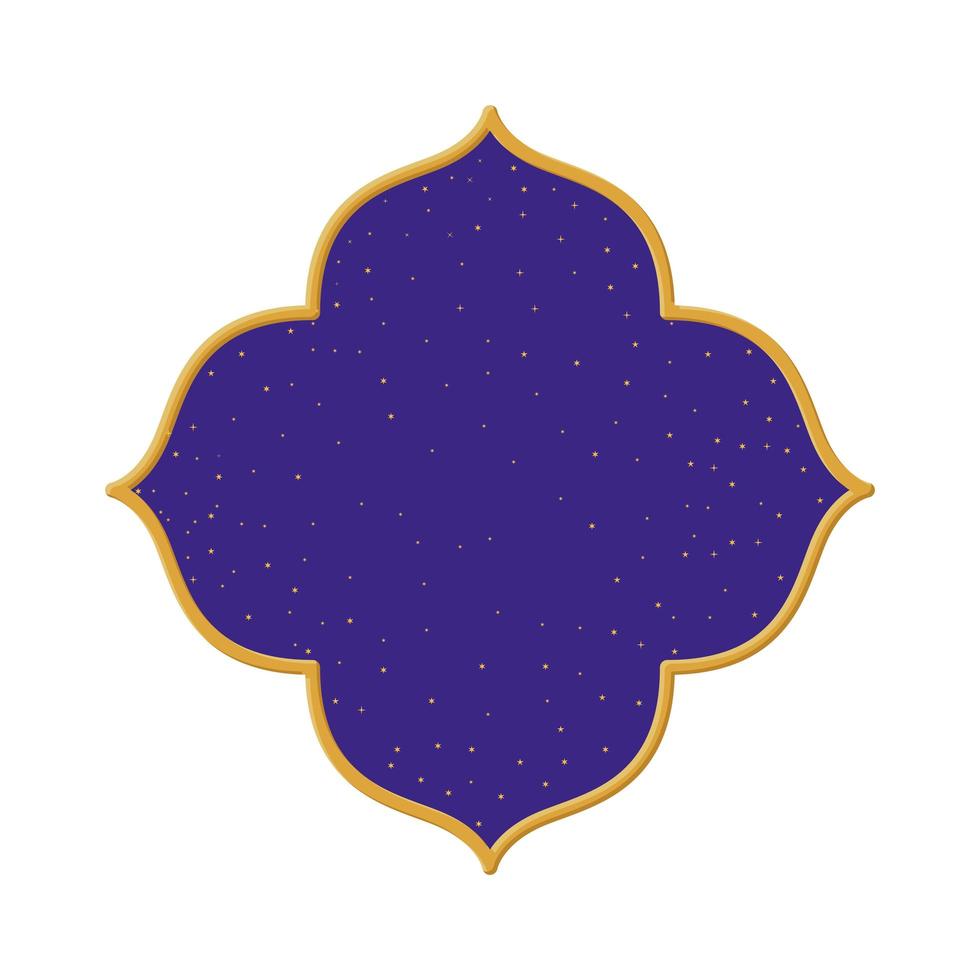 arabian window with a purple nigth sky vector