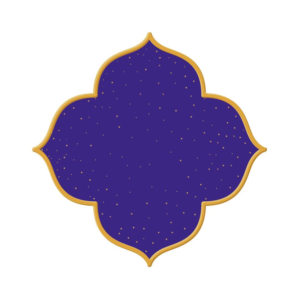 arabian window with a purple nigth sky vector