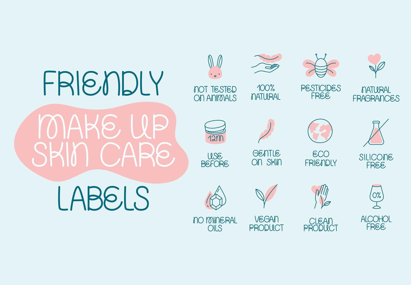 eco friendly labels lettering vector